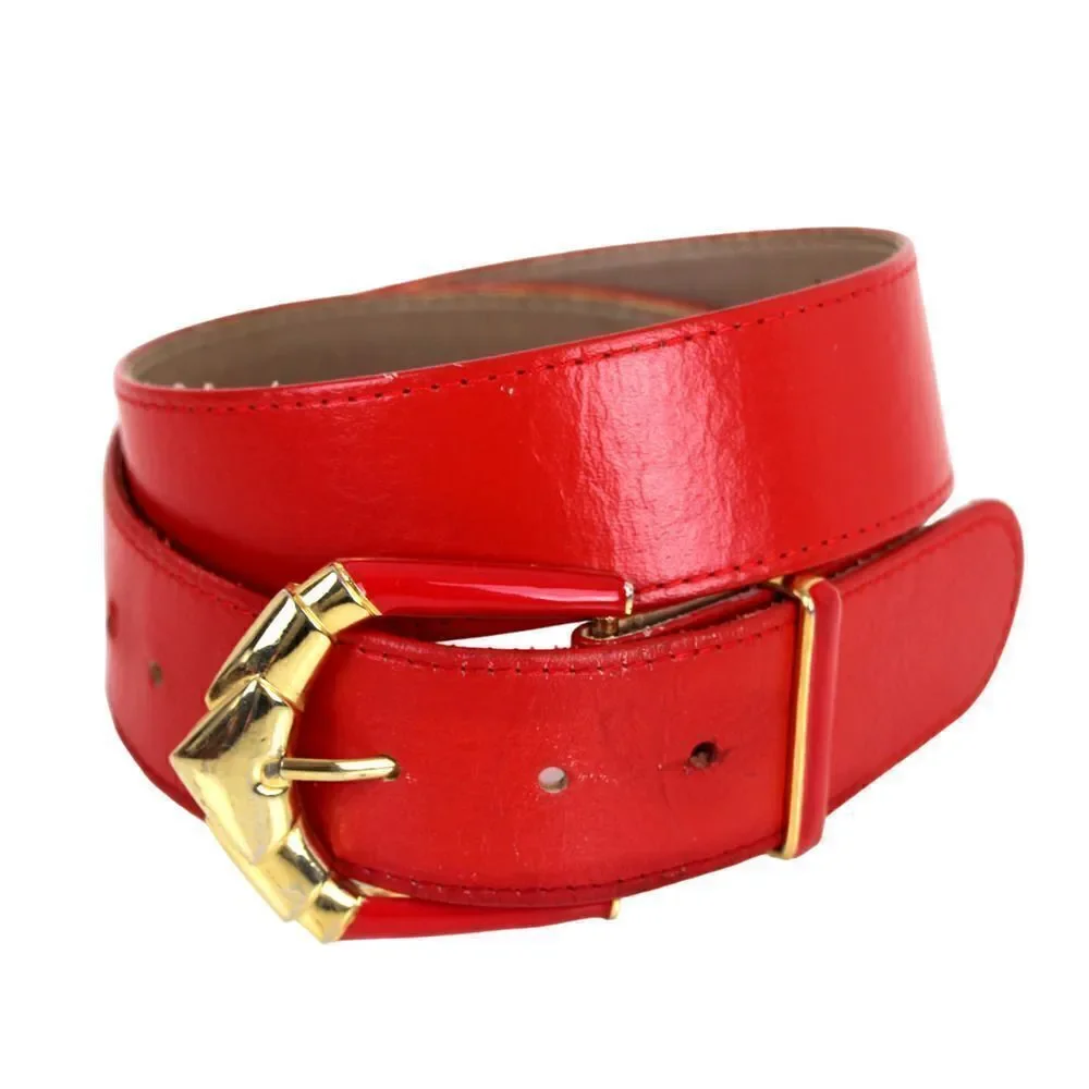 VTG ST. JOHN RED GENUINE LEATHER 1.5